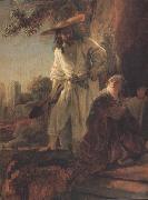 REMBRANDT Harmenszoon van Rijn Details of Christ appearing to Mary Magdalen (mk33) oil painting on canvas